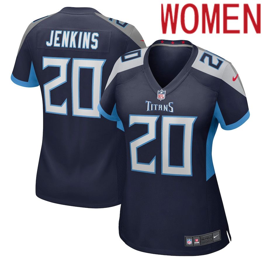 Women Tennessee Titans #20 Jackrabbit Jenkins Nike Navy Game NFL Jersey->women nfl jersey->Women Jersey
